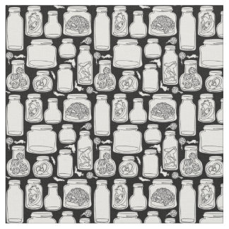 macabre medical specimens black white gothic fabric