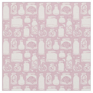 macabre medical specimens pastel pink gothic fabric