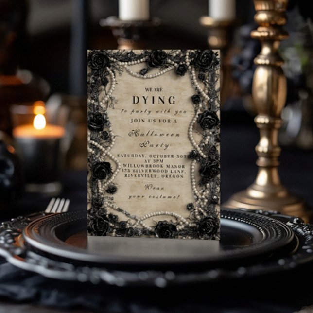 Macabre Rose Gothic Halloween Gathering Invitation (Creator Uploaded)