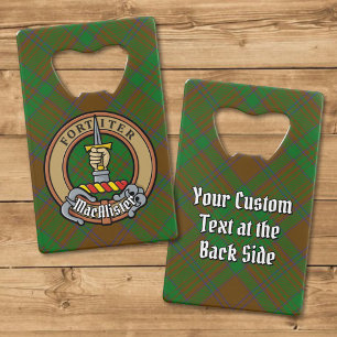 MacAlister of Glenbarr Crest over Hunting Tartan