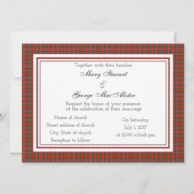 MacAlister Scottish Wedding Invitation (Front)
