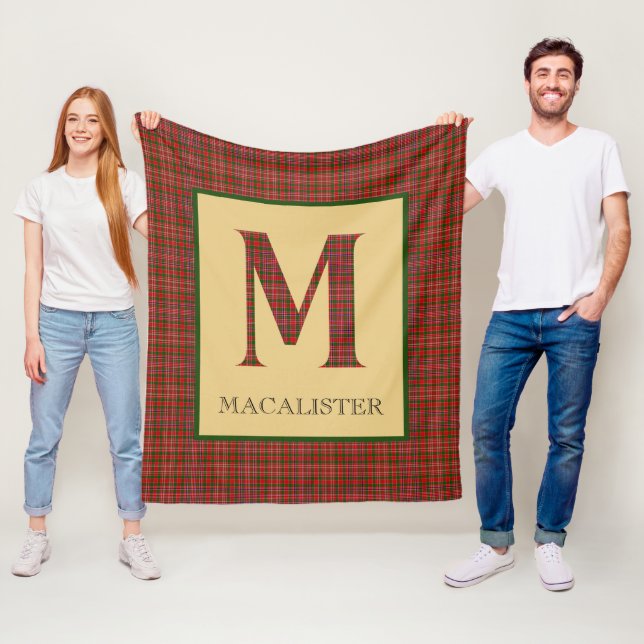 MacAlister Tartan Monogram M Fleece Blanket (In Situ)
