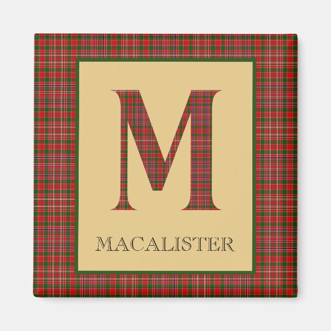 MacAlister Tartan Monogram M  Magnet (Front)