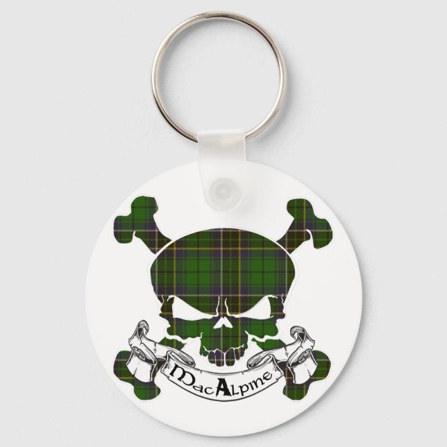 MacAlpine Tartan Skull Key Ring (Front)