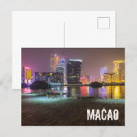 Macao Casino Skyline Panorama China Nighttime