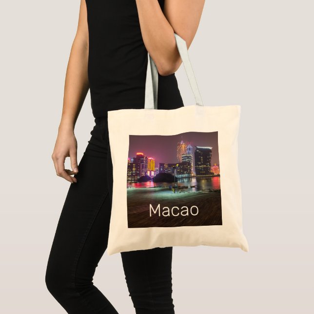 Macao Casino Skyline Panorama China Nighttime Tote Bag (Front (Product))