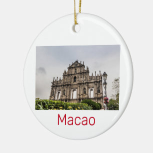 Macao Ruin of St. Paul's Church China Souvenir Ceramic Tree Decoration