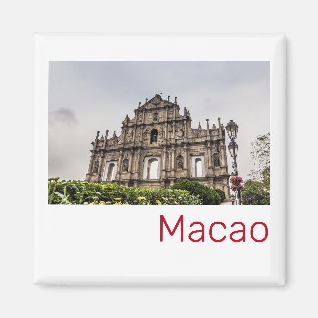 Macao Ruin of St. Paul's Church China Souvenir Magnet (Front)