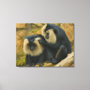 Macaque Bond – Grooming Ritual Canvas Print