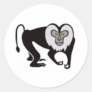 Macaque - classic round sticker
