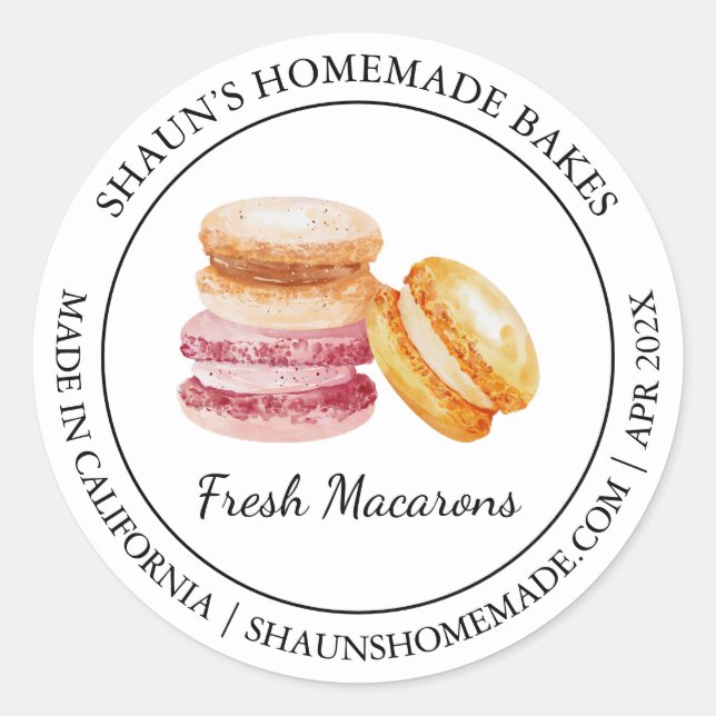 Macaron Baking Modern label (Front)