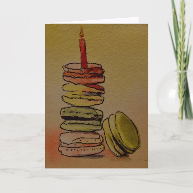Macaron Birthday Blank Card (Front)