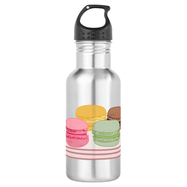 Macaron cartoon illustration  532 ml water bottle (Front)