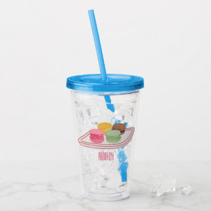 Macaron cartoon illustration  acrylic tumbler