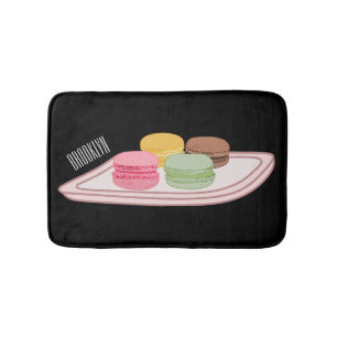 Macaron cartoon illustration bath mat