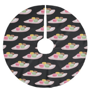 Macaron cartoon illustration  brushed polyester tree skirt