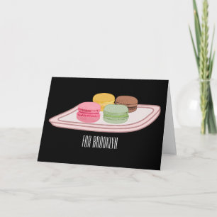 Macaron cartoon illustration card