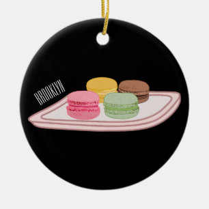 Macaron cartoon illustration  ceramic tree decoration