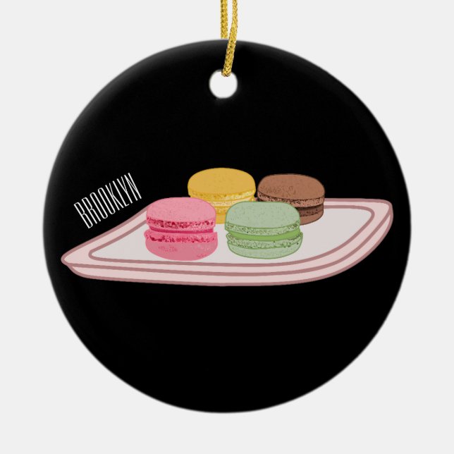 Macaron cartoon illustration  ceramic tree decoration (Front)