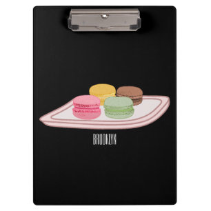 Macaron cartoon illustration clipboard