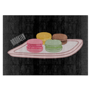 Macaron cartoon illustration cutting board