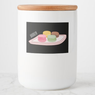Macaron cartoon illustration food label