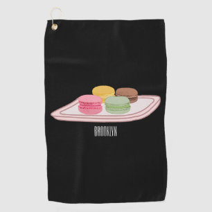 Macaron cartoon illustration golf towel