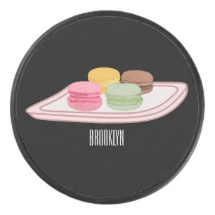 Macaron cartoon illustration hockey puck