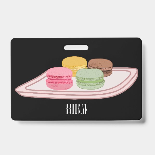 Macaron cartoon illustration  ID badge (Front)