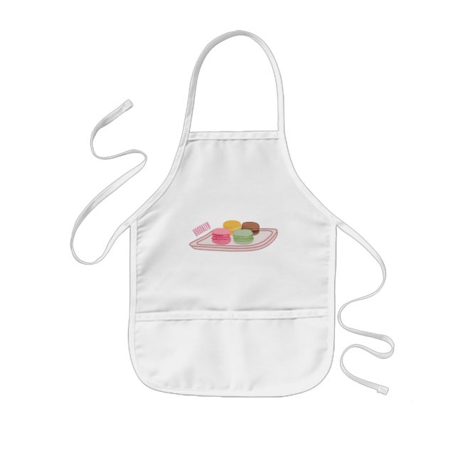 Macaron cartoon illustration  kids apron (Front)