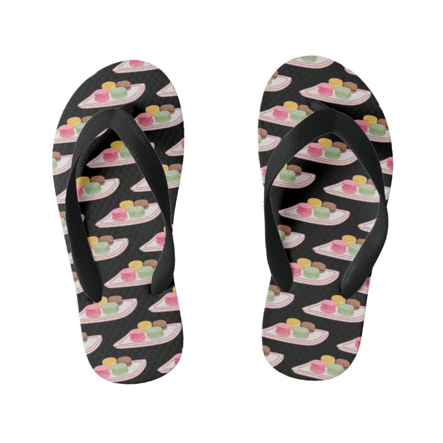 Macaron cartoon illustration  kid's jandals (Footbed)