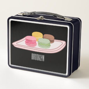 Macaron cartoon illustration metal lunch box