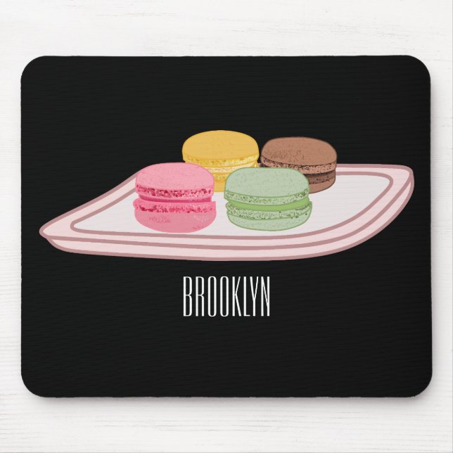 Macaron cartoon illustration  mouse pad (Front)