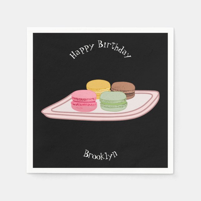 Macaron cartoon illustration napkin (Front)