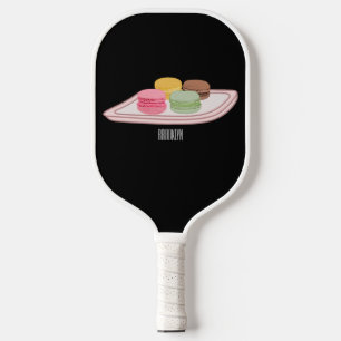Macaron cartoon illustration pickleball paddle