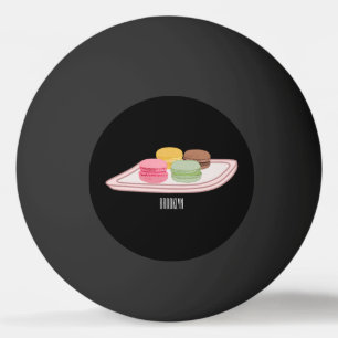 Macaron cartoon illustration ping pong ball