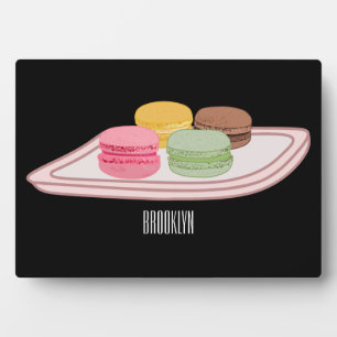 Macaron cartoon illustration plaque