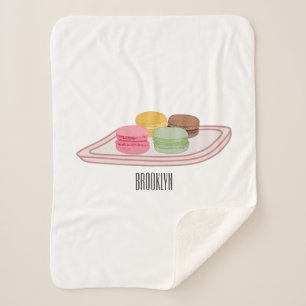 Macaron cartoon illustration sherpa blanket