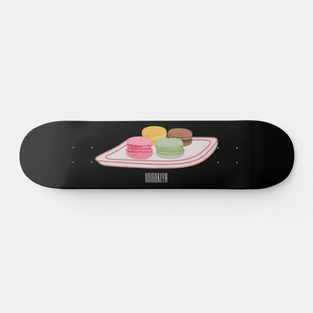 Macaron cartoon illustration  skateboard (Horz)