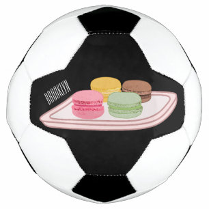 Macaron cartoon illustration soccer ball