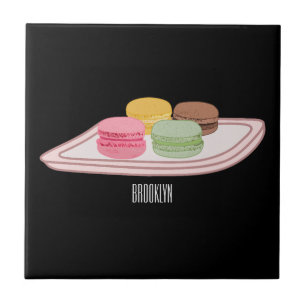Macaron cartoon illustration tile