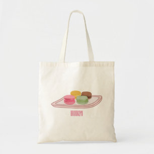 Macaron cartoon illustration tote bag