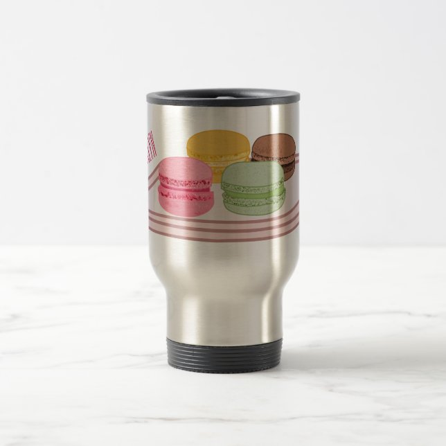 Macaron cartoon illustration  travel mug (Center)