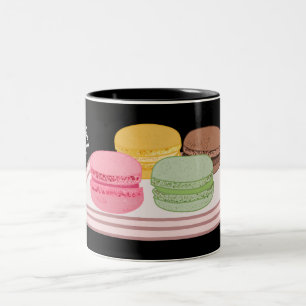 Macaron cartoon illustration Two-Tone coffee mug