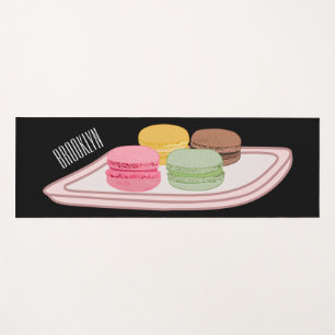 Macaron cartoon illustration yoga mat