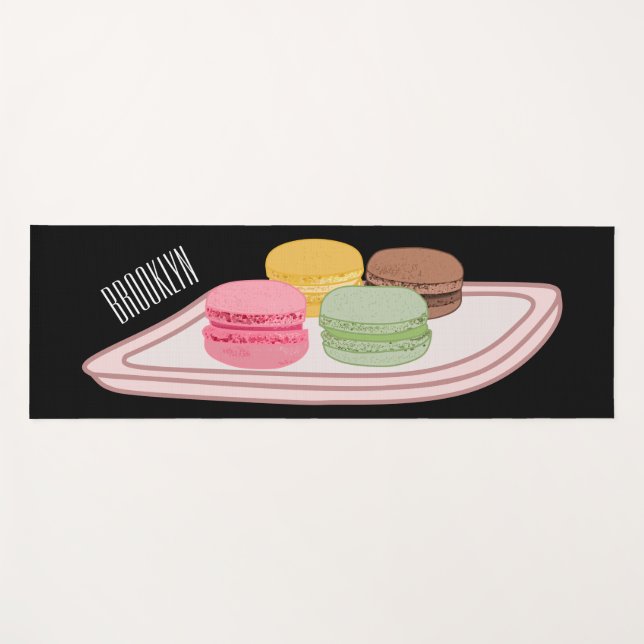 Macaron cartoon illustration  yoga mat (Front (Horizontal))