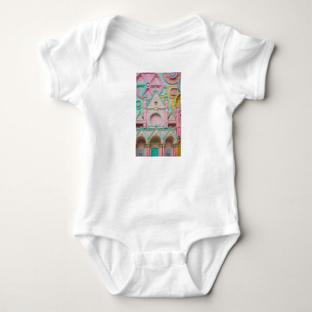 Macaron Castle Baby Bodysuit (Front)