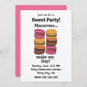 Macaron Colourful Sweet Party Invitation