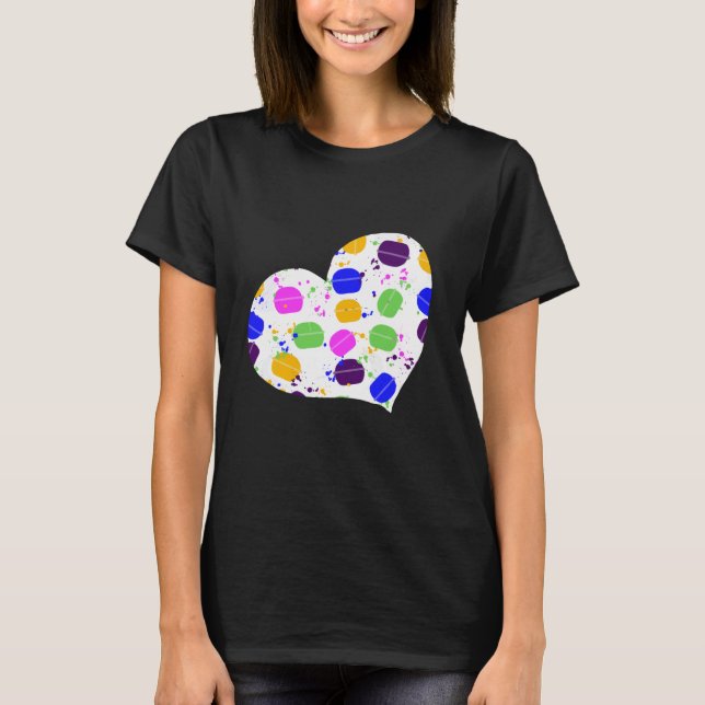 Macaron Confetti Heart T-Shirt (Front)