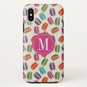 Macaron Cookies Cute Custom Monogram Initial Case-Mate iPhone Case